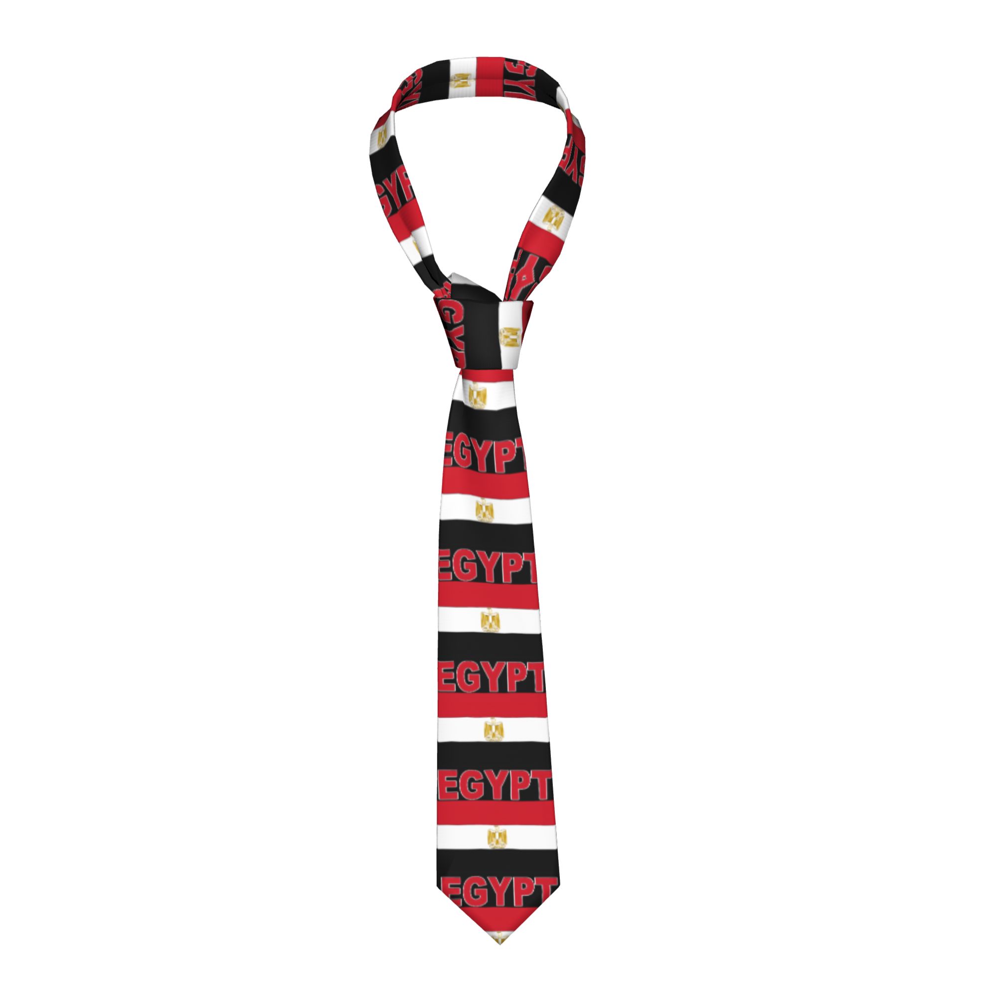 Men Accessories Egypt - เนคไทลายธงชาติอียิปต์ ดีไซน์ย้อนยุค สไตล์ลำลอง สำหรับผู้ใหญ่ ใช้ได้ทุกวัน หรือในงานปาร์ตี้