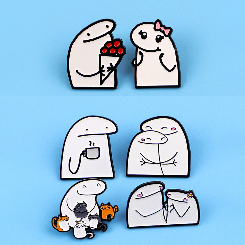 Men Accessories Drawing - เข็มกลัดรูปการ์ตูนติดกระเป๋าเป้สำหรับผู้ชายและผู้หญิง เข็มกลัดติดเสื้อผ้า น่ารัก เคลือบเงา เครื่องประดับ