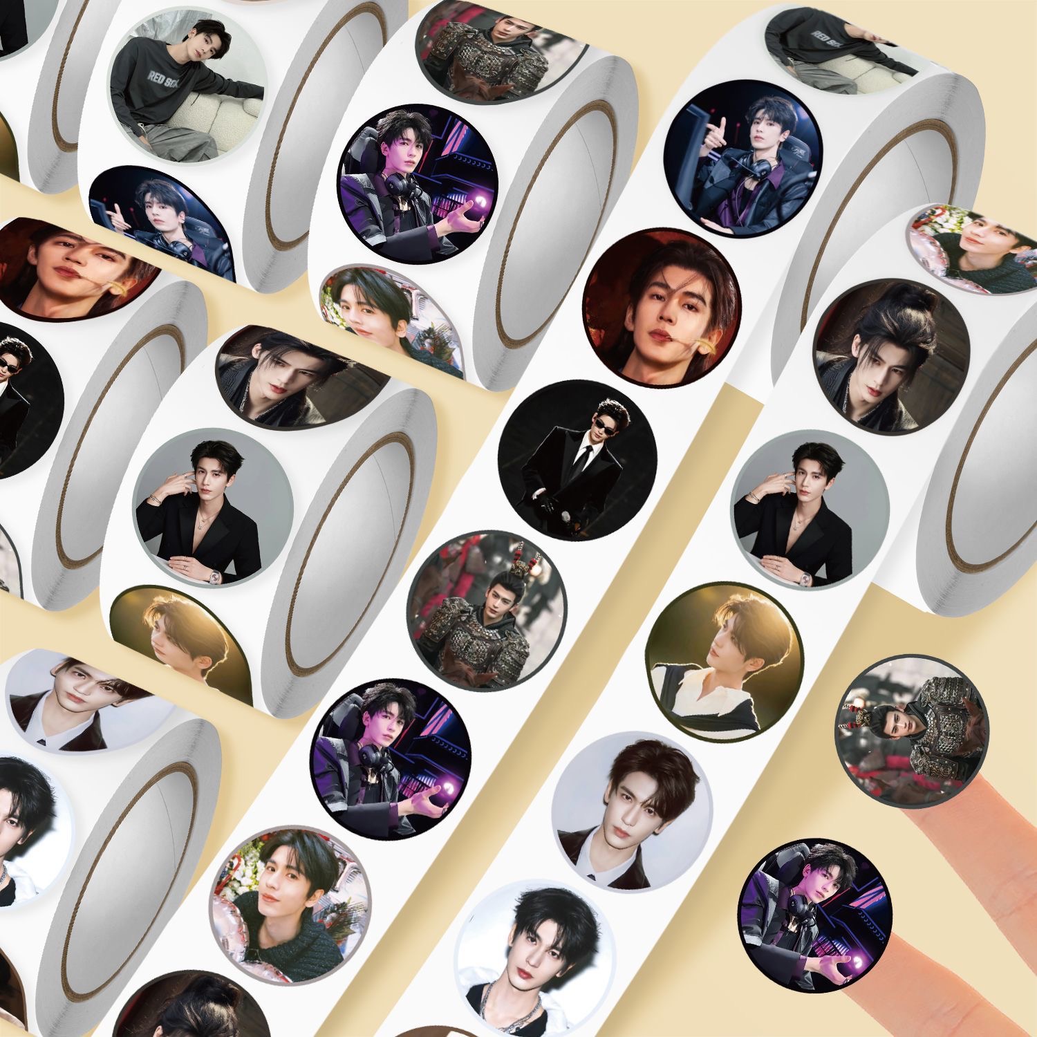 Men Accessories Look - สติกเกอร์คอสเพลย์จางหลิงเหอแบบใหม่ 2000 ชิ้น ลายหนุ่มหล่อ ดีไซน์สวยงาม ประดับด้วยลายหยก