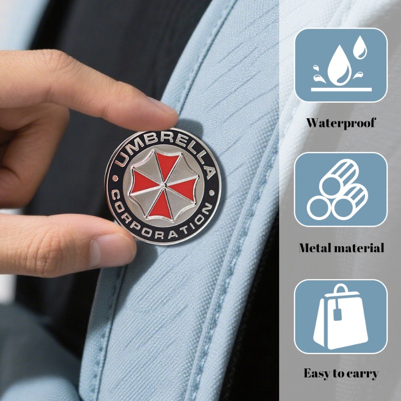 Men Accessories Logo - โลโก้บริษัท Umbrella ตราโลหะ Resident Evil เข็มกลัดอเนกประสงค์