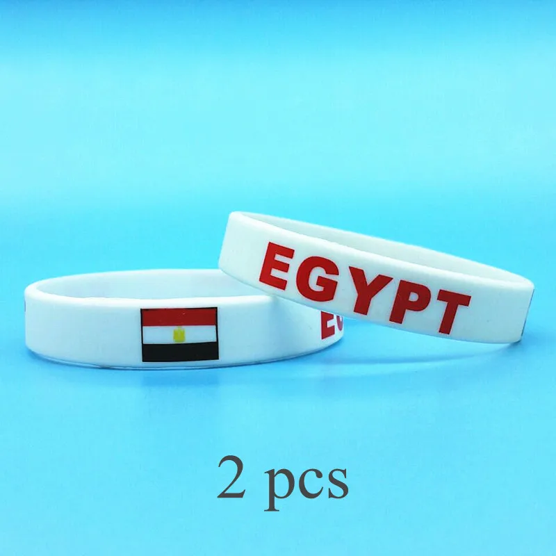 Men Accessories Egypt - สายรัดข้อมือสำหรับผู้ชายผู้หญิงยางรัดเครื่องประดับแฟชั่นสายรัดข้อมือเล่นเกมกีฬาสร้อยซิลิโคนลายธงอียิปต์2ชิ้น