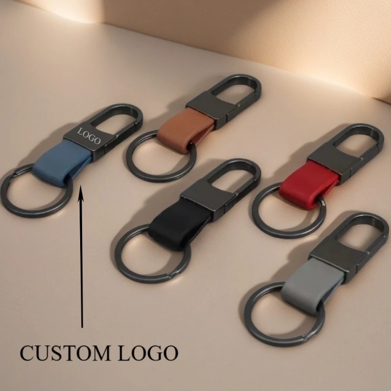 แฟชั่นพวงกุญแจหนังโลโก้ที่กําห - Men Accessories Logo บทวิจารณ์และราคา