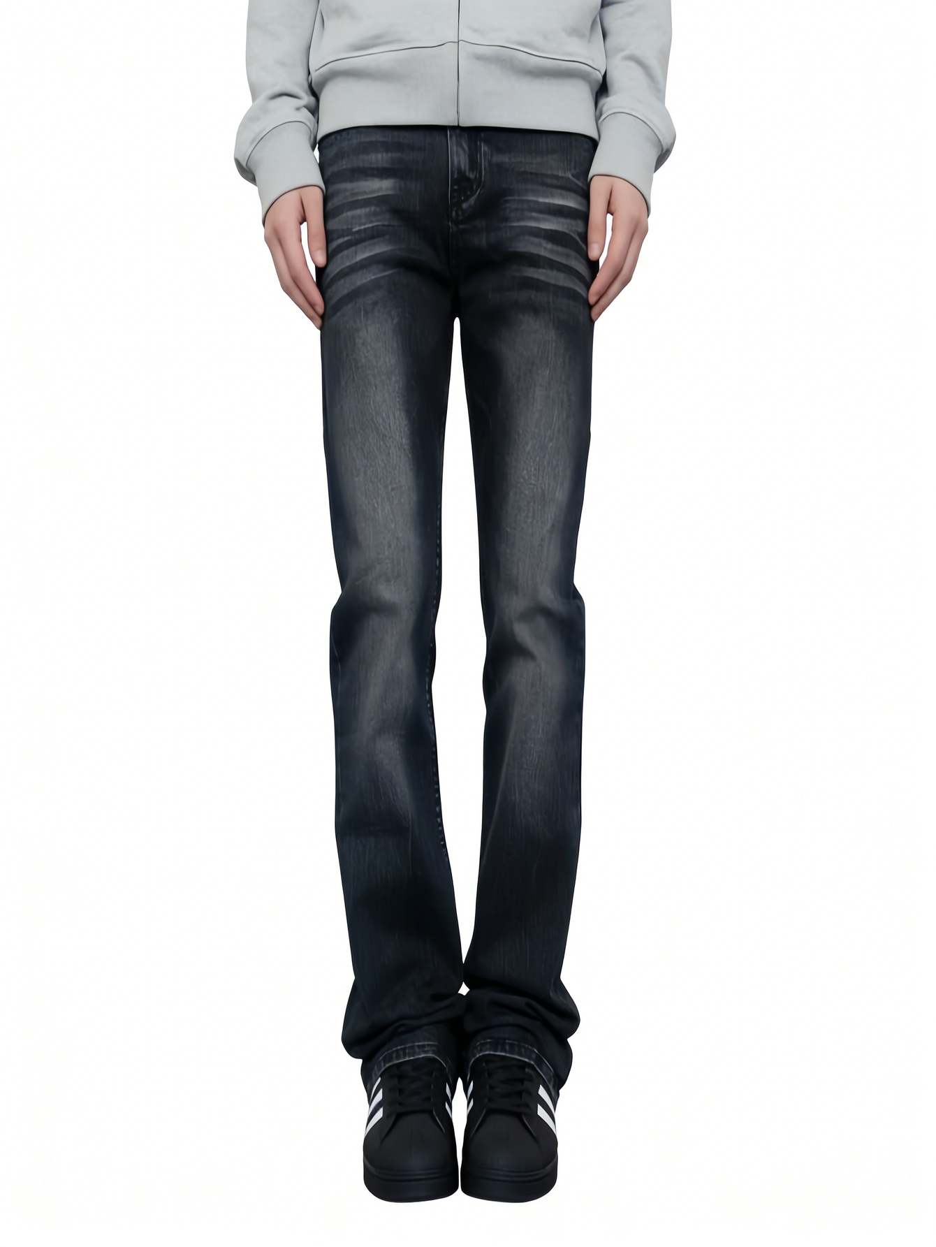 กางเกงยีนส์ฮิปฮอปผู้ชาย สีดำ ท - Men'S Accessories For Jeans บทวิจารณ์และราคา