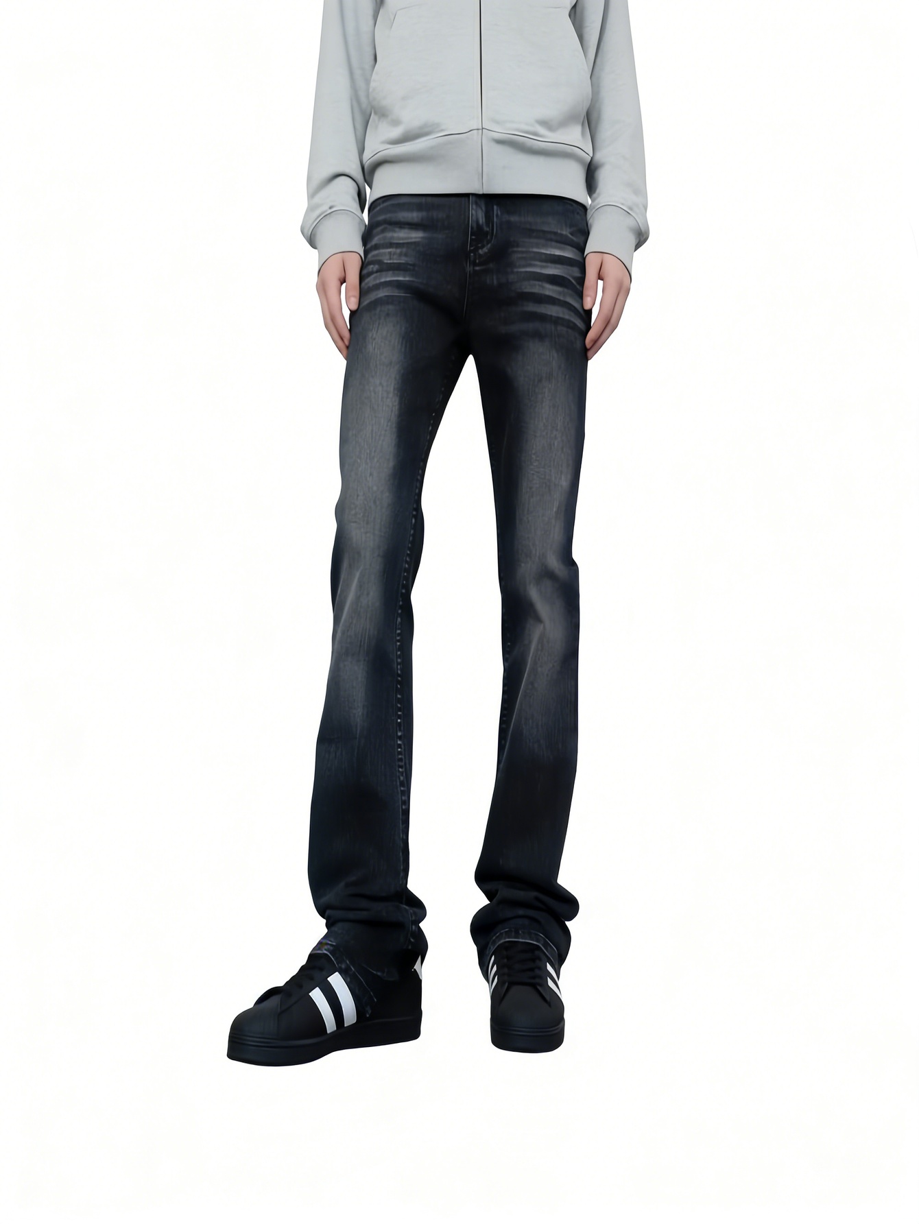 กางเกงยีนส์ฮิปฮอปผู้ชาย สีดำ ท - Men'S Accessories For Jeans บทวิจารณ์และราคา