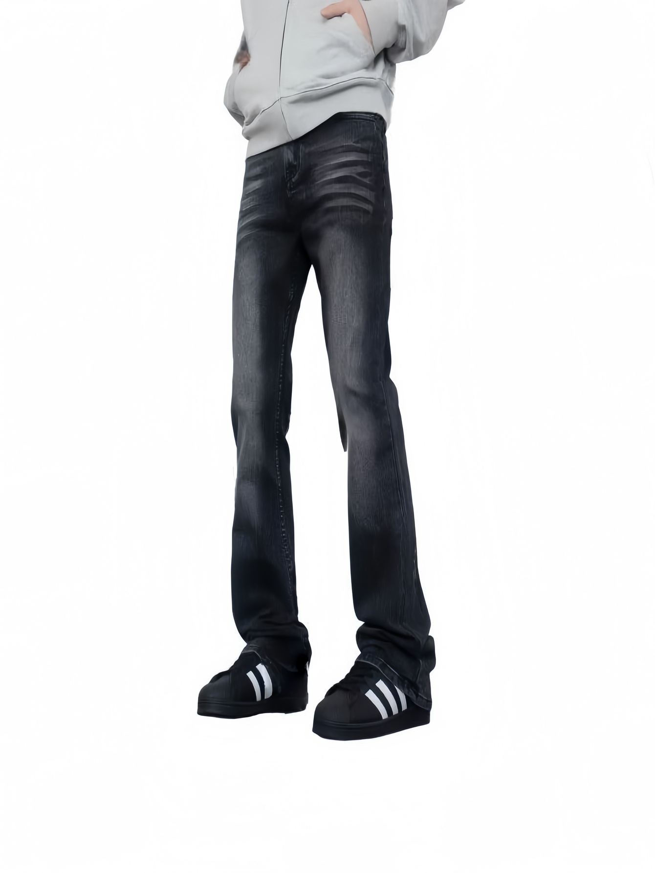 กางเกงยีนส์ฮิปฮอปผู้ชาย สีดำ ท - Men'S Accessories For Jeans บทวิจารณ์และราคา