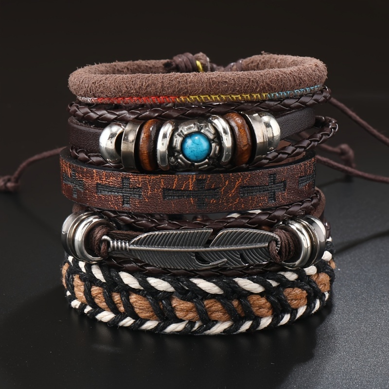 Miss JQ 6 ชิ้น/เซ็ต Vintage PU - Men Accessories Look บทวิจารณ์และราคา