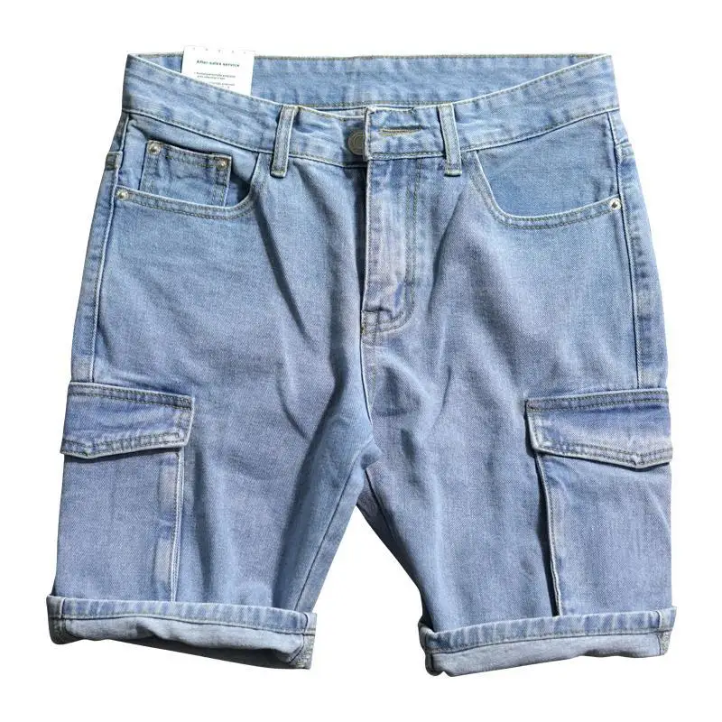 หลวมตรงกางเกงยีนส์สั้นกางเกงสํ - Men'S Accessories For Jeans บทวิจารณ์และราคา