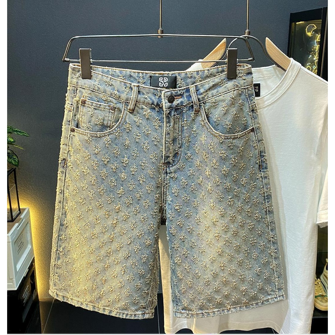 กางเกงยีนส์ขาสั้นผู้ชายสไตล์ลำ - Men'S Accessories For Jeans บทวิจารณ์และราคา