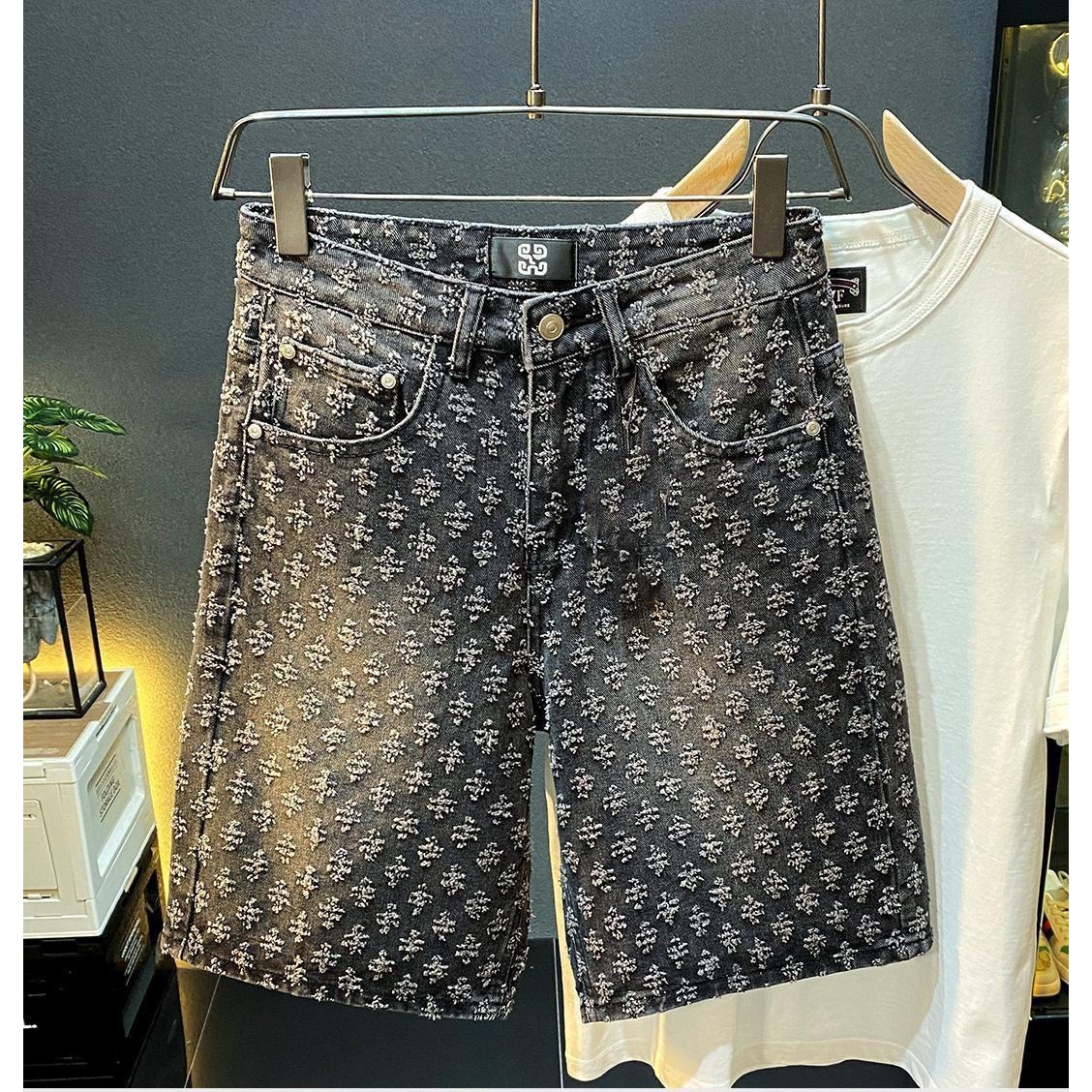 กางเกงยีนส์ขาสั้นผู้ชายสไตล์ลำ - Men'S Accessories For Jeans บทวิจารณ์และราคา
