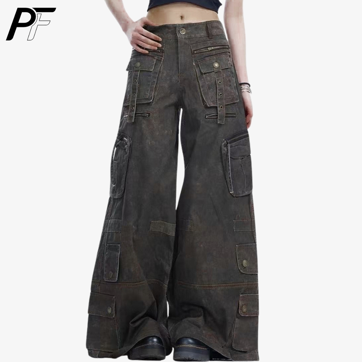 กางเกงคาร์โก้ทรงขากว้างสไตล์กร - Men'S Accessories For Jeans บทวิจารณ์และราคา