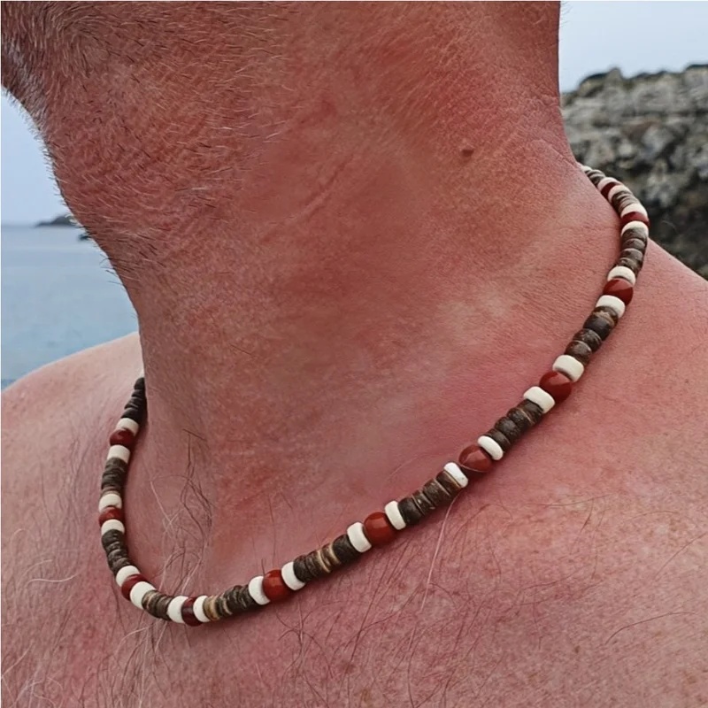 สร้อยคอไม้สไตล์โบฮีเมียนสำหรับ - Men'S Vacation Accessories บทวิจารณ์และราคา