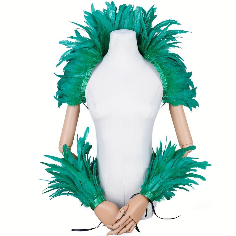 Elegant Red Feathersผ้าคลุมไหล - Men Accessories Elegant บทวิจารณ์และราคา