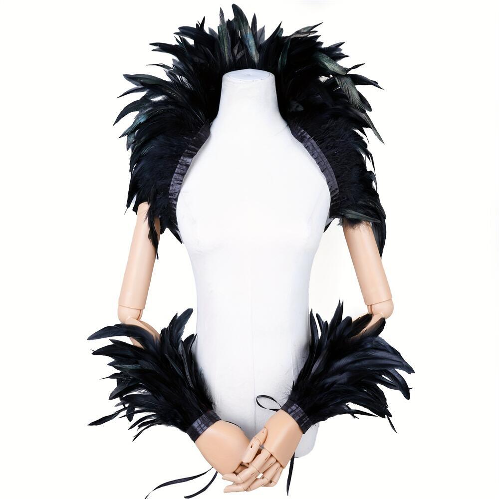 Elegant Red Feathersผ้าคลุมไหล - Men Accessories Elegant บทวิจารณ์และราคา