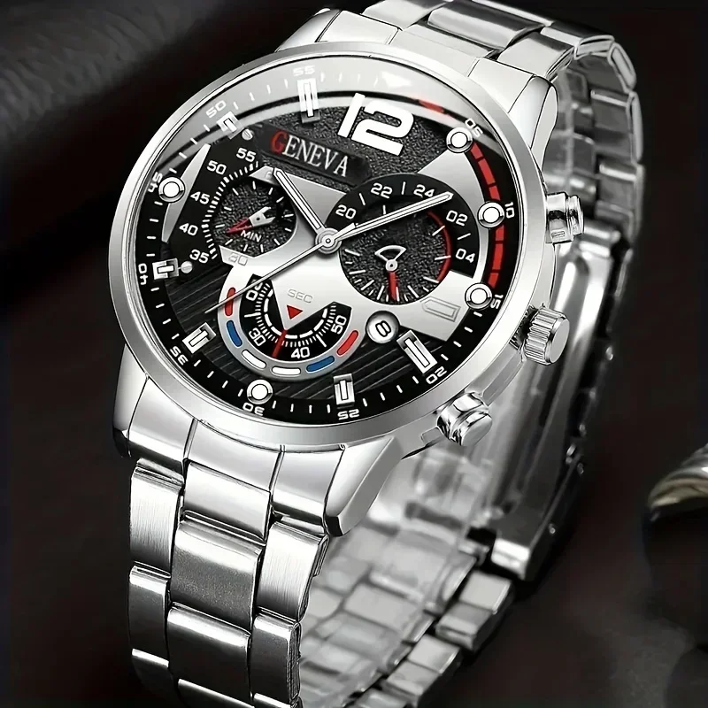 2 ชิ้น ชุดนาฬิกาควอทซ์หน้าปัดก - Men Accessories Elegant บทวิจารณ์และราคา