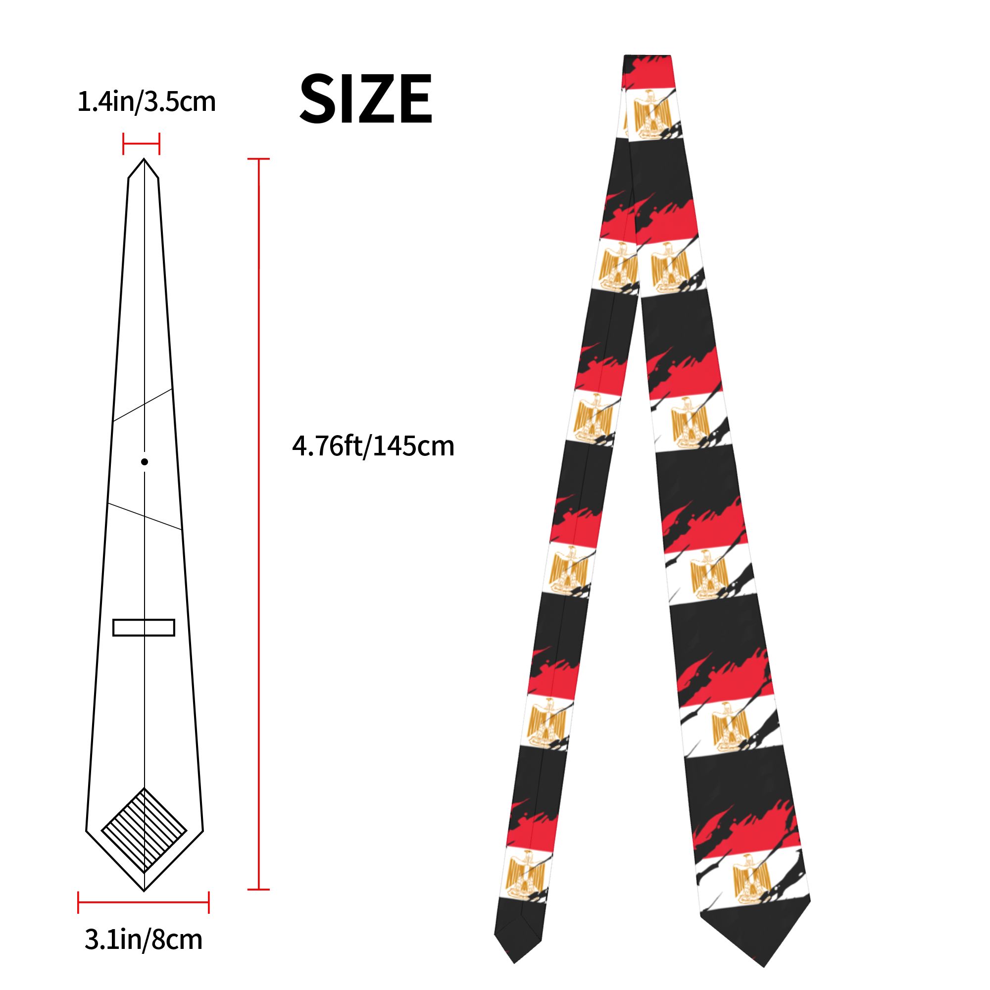 เนคไทลายธงชาติอียิปต์ ผ้าไหม ส - Men Accessories Egypt บทวิจารณ์และราคา
